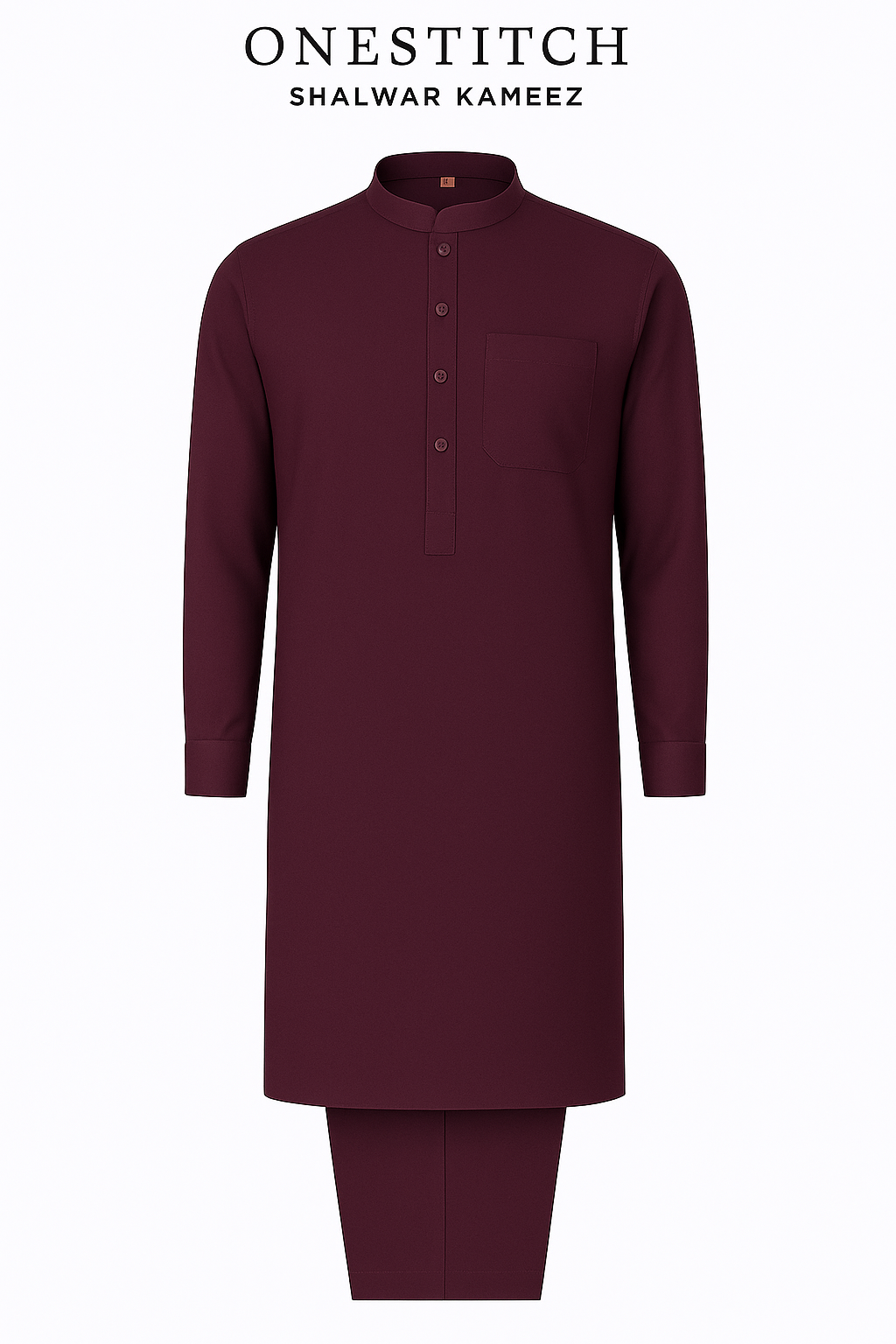 Men’s Premium Unstitched Lawn Suit – Deep Maroon