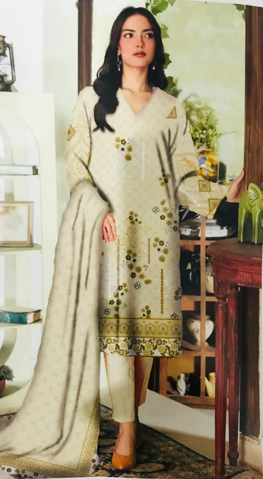 Digital Print Bana Dora Lawn Shirt With Voil Dupatta